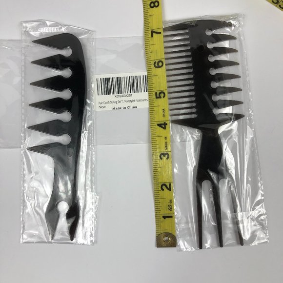 NEW - Hair Comb Styling Set -Tail Combs - Double Side Brushes Afro Pick - Picture 8 of 9